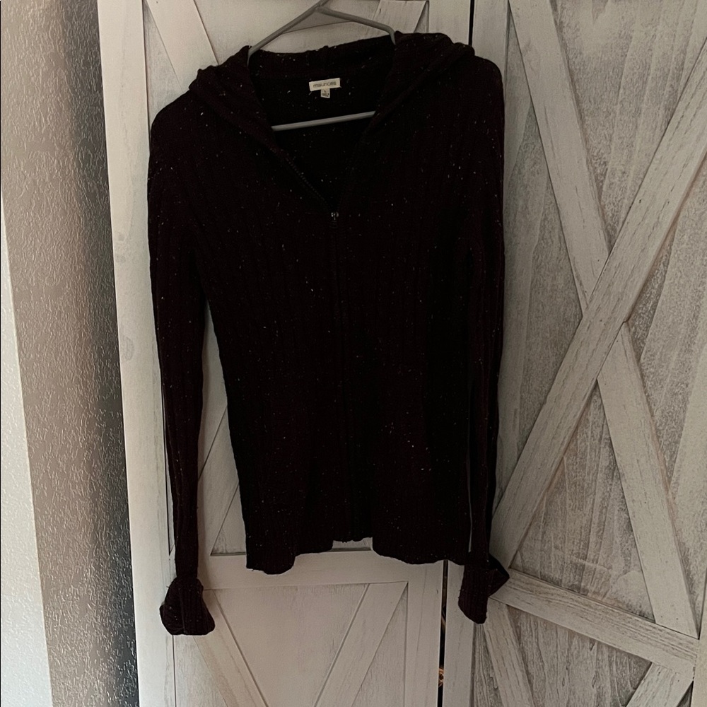 Maurices Dark Brown Speckled Zip Hoodie